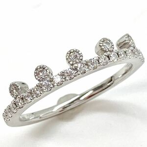 《POLA jewelry(ポーラジュエリー) K18WG天然ダイヤモンドハーフエタニティリング》0.20ct 2.6g 11号 diamond 指輪 750 EB0