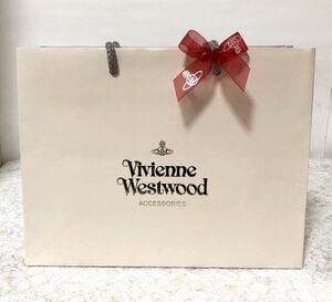ヴィヴィアンウエストウッド 「Vivienne Westwood 」ショッパー(707) 正規品 ブランド紙袋 ショップ袋 26×20×11cm リボン付き ベージュ