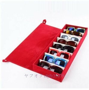 N491☆新品メガネ 収納 赤 蓋付き ケース ボックス 箱 スタンド 置き サングラス ホルダー 清潔 めがね 眼鏡 便利