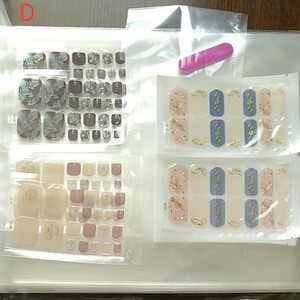 フットネイルシール 2種類×2枚ずつ ハンドネイルシール 1種類×2枚 ヤスリ付き