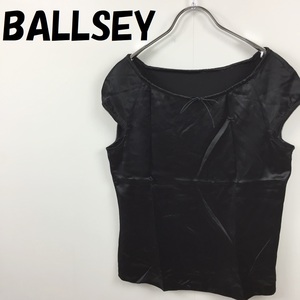 【人気】BALLSEY/ボールジィ シルク100％ 半袖 シャツ ブラウス トゥモローランド ブラック レディース/S4353