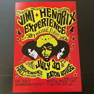 ポスター★ジミ・ヘンドリックス・エクスペリエンス『Jimi Hendrix Experience Baton Rouge 1968 』★