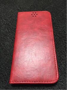☆iPhone8plus 6splus 7plus 手帳型　デザインケース 磁石で止まる 赤