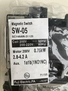 富士電機☆マグネットコンタクタ　電磁接触器☆SW-05　AC200V　0.75kw　未使用