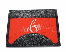 2022◆新品◆クリスチャン ルブタン◆シグネチャーロゴ レザー カードケース パスケース 黒 Loubi◆christian louboutin KIOS CARD HOLDER_画像2