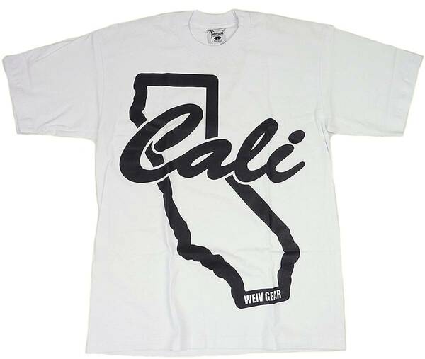 LA ストリートプリント BIG CALI 半袖 Tシャツ (ホワイト) [並行輸入品]　(L)