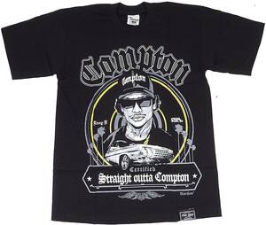 LA ストリートプリント　COMPTON EAZY-E コンプトン プリント 半袖 Tシャツ (ブラック) [並行輸入品]　(XL)