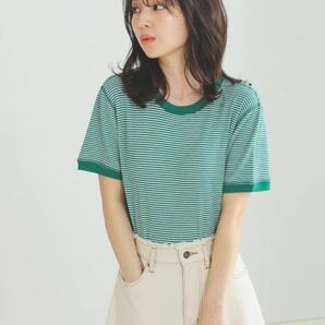 [美品]BEAMS HEART / ワッフル ボーダー Tシャツ