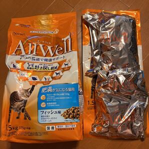 unicharm ユニ・チャームペット AllWell オールウェル 肥満が気になる猫用 1.5kg(375g×4袋)+0.75kg(375g×2袋)賞味期限2022.08