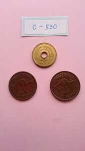 外国コイン　オーストラリア　(Oー５３０)　古銭　ハーフペニー硬貨　２枚　おまとめ　動物　カンガルー　　　