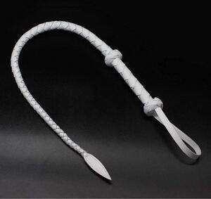 鞭 コスプレ 一本鞭 小道具 むち アイテム 女王様 本革 牛革 白 ホワイト レザー カップル レイヤー 撮影 コスプレ用品