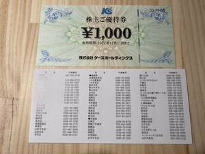 【未使用】ケーズデンキ　株主優待券　1000円分　2022年12月31日まで　ケーズホールディングス