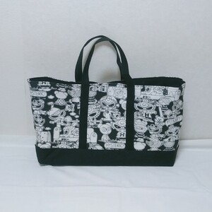 sale!ヒス帆布×ブラックデニム BIG トートバッグ