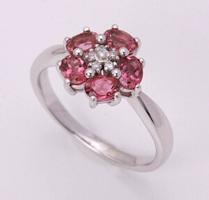 { pawnshop exhibition }k18WG* natural pink tourmaline te The Yinling g*C-5655