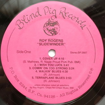 【US盤 Blues LP】Roy Rogers / Slidewinder (Blind Pig BP 2687) 1987年 / Allen Toussaint / John Lee Hooker _画像3