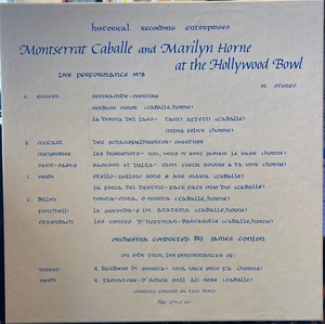 【LP】Montserrat Caballe, Marilyn Horne Montserrat Caballe And Marilyn Horne At The Hollywood Bowl 2LP