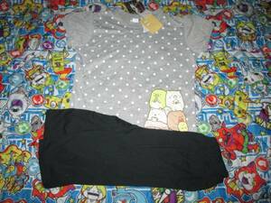 * new goods! charcoal .ko... short sleeves pyjamas gray 160cm polka dot *