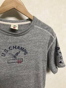 チャンピオン/Champion 霜降りかすれプリントTシャツ M