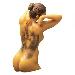 タトゥーの女性 入れ墨 壁掛け置物彫刻人体オブジェ壁飾りアクセントインテリア刺青ボディーアート雑貨裸婦裸像ヌードセクシー雑貨の画像2