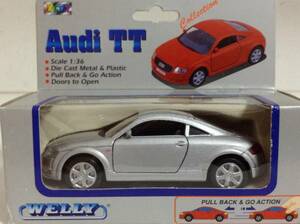 Audi Audi первое поколение TT купе 1.8T 1.8T quattro 3.2 quattro 8N 1998 год ~ 1/36 примерно 11.5cm Welly pull-back машина миникар новый товар 