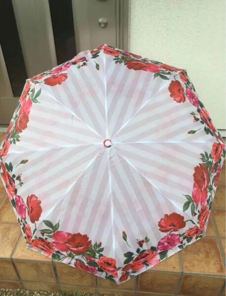 新品未使用　花柄＆ストライプ柄　折り畳み傘 傘