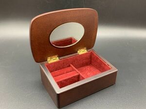 【ジュエリーBOX】　木製アンティーク　『ミラー付き　宝石箱』　アクセサリーボックス　　定形外可　　M0717A