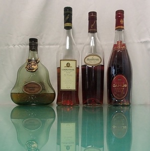 1030/酒瓶/ブランデー/CAMUS カミュ GRAND/Hennessy Cuvee ヘネシー キュヴェ & JA'S EXTRA 旧ボトル/Courvoisier VSOP クルボアジェ