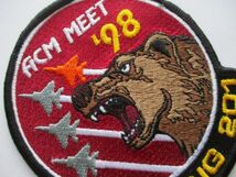 【送料無料】航空自衛隊 第201飛行隊 1998年 戦競 ACM MEET ′98パッチ/F-15ファイティング ベアーズ千歳基地JASDF刺繍ワッペン M35_画像2