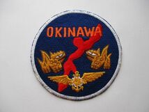 【送料無料】海上自衛隊 OKINAWA シーサー パッチ/操縦士ウイングマーク航空ローカル那覇基地パイロットJMSDF横振り刺繍ワッペン M34_画像1