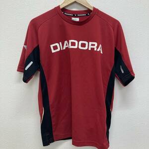 ai-34□良好 DIADORA ディアドラ 半袖 シャツ プラクティスシャツ メンズ Mサイズ 赤 サッカー 
