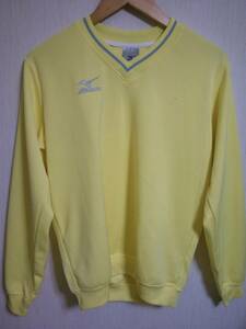 * secondhand goods / free shipping # Mizuno / V neck sweatshirt # Uni S size # lemon yellow #137