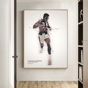  C285 モハメド・アリ Muhammad Ali ボクシング キャンバスアートポスター 50×70cm イラスト インテリア 雑貨 海外製 枠なし 