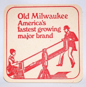 ヴィンテージコースター　Old Milwaukee　シーソー　　オールドミルウォーキービール（アメリカ）