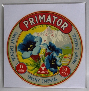  Vintage label Czech cheese label PRIMATOR