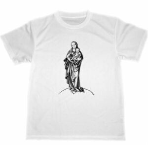 Art hand Auction Martin Schongauer Virgin Mary 2 Christ Dry T-shirt Masterpiece Print Angel Goods Painting Christianity, L size, round neck, An illustration, character