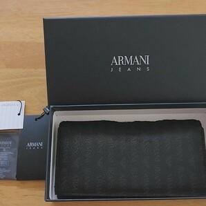 アルマーニ　ARMANI　JEANS EMPORIO ARMANI　長財布　二つ折り　ブラック