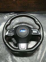 SUBARU WRX STI VAB 純正 本革ステアリング レッドステッチ 中古 VAG VM4 VMG_画像1