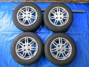 激安即決！BIRTH 13-5J 4H/100 ET43 + BRIDGESTONE 145/80R13 2020年製！中古4本！アルト ライフ ワゴンR タント ムーヴ等！T005715