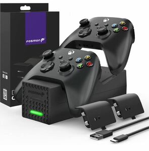 Dual 2 Xbox Series X/S コントローラー充電器 + 2 x 1000mAh充電式交換用バッテリー電池