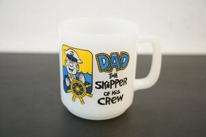 ●Glasbake プリントマグ DAD THE SKIPPER OF HIS CREW