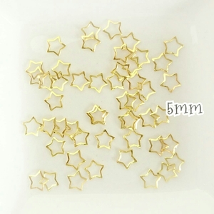  metal parts Gold 50 piece [ star shape 5mm] deco parts nails hand made * anonymity delivery 