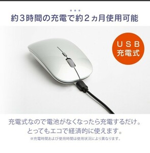 ワイヤレスマウス 充電式 USB　日本語説明書付き