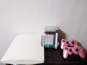 美品☆PS3 本体白 160GB CECH-3000A DUALSHOCK3 キャンディ・ピンク☆テイルズシリーズ他ソフトセット