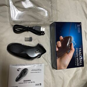サンワ プレゼンテーショントラックボール 空中 マウス ワイヤレス レーザーポインター トリガー形状 usb充電式 2.4ghz