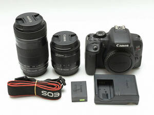 美品 Canon キヤノン EOS kiss X9i ボディ/EF-S 18-55mm F4-5.6 IS STM /EF-S 55-250mm F4-5.6 IS STM ダブルズームキット 簡易動作確認