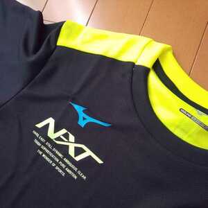 mizuno Tシャツ XL トレーニングウェア N-XT ミズノ ブラック×セーフティーイエロー 送料210円