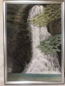 Art hand Auction [Authentic work] Harunori Yamada Waterfall Japanese painting (64cm x 88.8cm) Selected for the Ueno Royal Museum Exhibition for 3 consecutive years Graduated from Kyoto University of Arts, painting, Japanese painting, landscape, Fugetsu