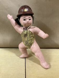 QM4967 戦争　軍物　年代物　金太郎　子供　昔の人形