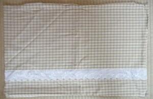 まくらカバー B品 日本製 枕カバー 約４３cm×６３cm ベージュ チェック柄 送料無料 特価品 マクラカバー