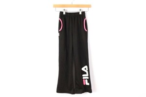 フィラ ロングパンツ ジャージ 速乾 スポーツウエア 女の子用 130サイズ 黒白 キッズ 子供服 FILA